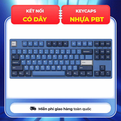 Bàn phím cơ AKKO 3087 v2 DS Ocean Star Akko V3 Switch Cream Blue